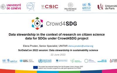 Data stewardship in the context of research on citizen science data for SDGs under Crowd4SDG project – 22 June 2022